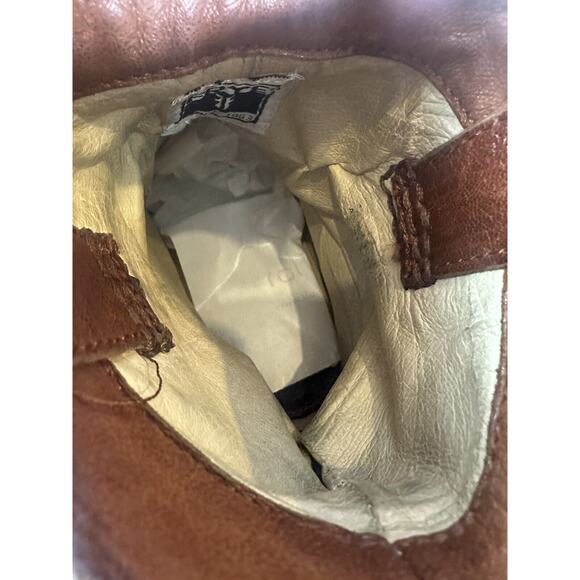 Frye Anna Shortie Leather Pull On Ankle Boots Camel Brown Size 6.5 M 3471055 - Picture 10 of 16